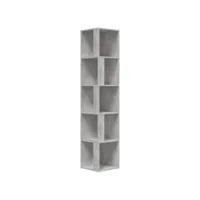 armoire d'angle gris béton 33x33x164,5 cm aggloméré