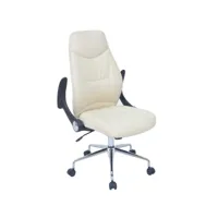 fauteuil de bureau en métal coloris blanc mat - 64 x 108,5 x 66 cm -pegane-