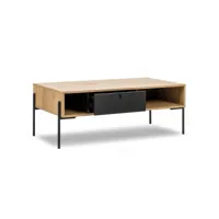 trivoli - table basse avec rangement en bois clair et métal noir trivoli-puntct01