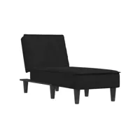 fauteuil scandinave chaise longue charge 110 kg noir velours ,55x140x70cm