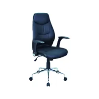fauteuil de bureau en métal coloris noir mat - 64 x 108,5 x 66 cm -pegane-