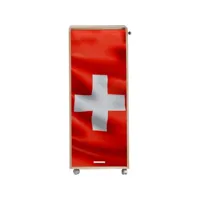 caisson de bureau chêne 3 tiroirs 3 niches mobile serrure 47,2 x 107,6 x 47 cm - coloris: drapeau suisse 650 orga110cnb650