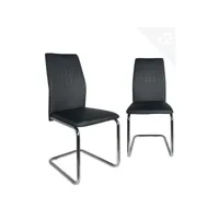 lot de 2 chaises de salle à manger contemporaine design dina (noir)