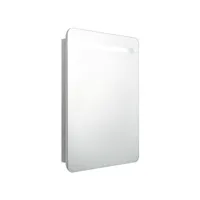 armoire de salle de bain à miroir led gris béton 60x11x80 cm