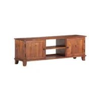 meuble tv  banc tv armoire de rangement marron miel 120x30x41 cm bois d'acacia massif meuble pro frco93412