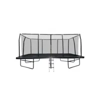 trampoline de jardin rectangulaire xxl 518 x 305 cm - modèle famille - avec filet de sécurité, matelas de protection et echelle