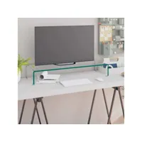 meuble tv de qualité   pour moniteur 80 x 30 x 13 cm verre transparent