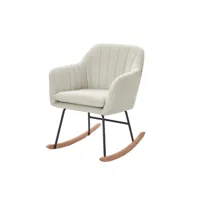 fauteuil elsa tissu beige rocking chair