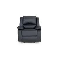 relaxxo - fauteuil relaxation 1 place simili cuir leo - noir
