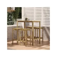 table de bar table haute  table de cuisine 110x60x110 cm bois de pin imprégné meuble pro frco12402