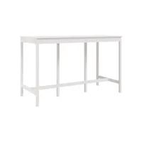 table de bar, table haut table de cuisine blanc 180x80x110 cm bois massif de pin togp94507