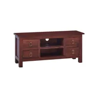 meuble tv de qualité  marron classique 100x30x45 cm bois d'acajou massif