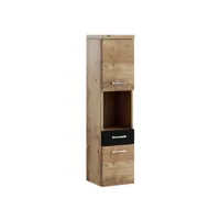 armoire de rangement de alba - badplaats - 130 cm chene avec noir mat