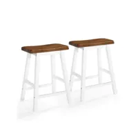 lot de deux tabourets de bar design chaise siège bois massif helloshop26 1202055