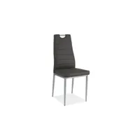 inaya - chaise style minimaliste salle à manger/bureau/salon - 96x40x38 cm - rembourrage en cuir écologique - dossier profilé - gris