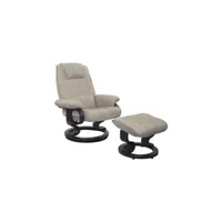 fauteuil de relaxation microfibre mastic - excelly n°1 - l 84 x l 76 x h 104 cm - neuf