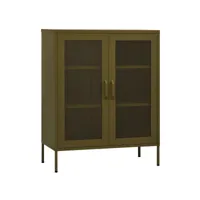 armoire de rangement vert olive 80x35x101,5 cm acier