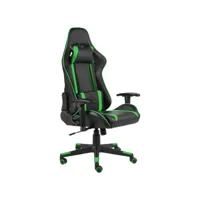 chaise de bureau pivotante chaise gamer  fauteuil de bureau vert pvc meuble pro frco43062