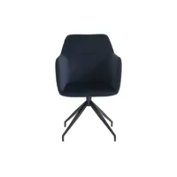 nate - chaise de bureau en velours - couleur - noir