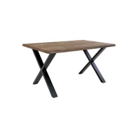 ciotat - table repas 140cm plateau chêne grisé et pieds acier