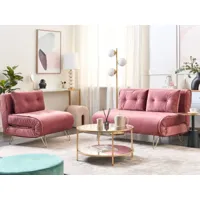 ensemble de canapé-lits en velours rose vestfold 375203