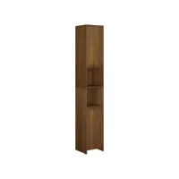 armoire de bain chêne marron 30x30x183,5 cm bois d'ingénierie
