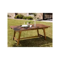 hanna - table de jardin 810 personnes - rectangulaire scandi extensible 180240x100cm en bois teck huilé