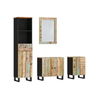 colonne salle de bain - moderne ensemble de meubles de salle de bain 4 pcs bois massif récupéré fr2024