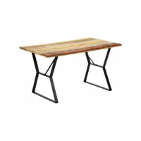 table de salon salle à manger design 140x80x76cm bois de récupération massif helloshop26 0902153