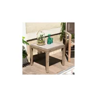 table d'appoint carrée 50 cm en béton et acacia - betty