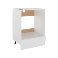 armoire à four, meuble bas cuisine, armoire rangement de cuisine blanc 60x46x81,5 cm aggloméré pewv97177 meuble pro