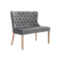 fauteuil velours gris chaise avec pieds en chêne, banc de salon moderne, chaise double