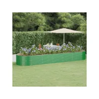 lit surélevé de jardin acier enduit de poudre 510x140x68cm vert