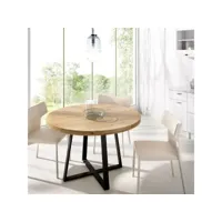 table fixe daureli, table de salle à manger polyvalente, table ronde pour la cuisine ou la salle à manger, 120x120h75 cm, chêne nodi 8052773876704