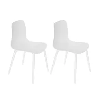 lot de 2 chaises de jardin en aluminium et résine blanc corfou - jardiline