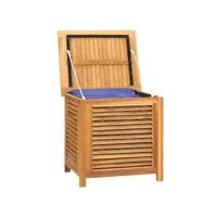 coffre boîte meuble de jardin rangement et sac 60 x 50 x 58cm bois massif teck helloshop26 02_0013074