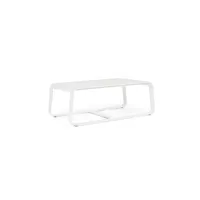 tavolino per esterno in alluminio bianco merrigan 105x62x h38 cm