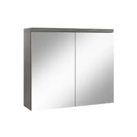 meuble a miroir toledo 80 x 60 cm chene gris - miroir armoire miroir salle de bains verre armoire de rangement