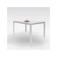 table à rallonges en métal peint et plateau en stratifié, coloris blanc, 130 x 76 x 85 cm. 8052773121408