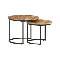 rectangulaire table de séjour moderne, tables gigognes 2 pcs bois de manguier brut best00003516887-vd-confoma-basse-m07-64