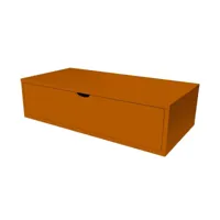 cube de rangement bois 100x50 cm + tiroir  chocolat cube100t-ch