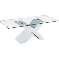 table basse rectangulaire tina - 117 x 62 x 45 cm - blanc - mdf laqué