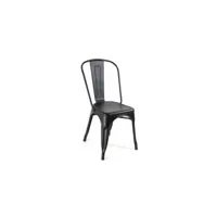 chaise de cuisine en métal noir urban vintage 51 x 44x 85 h