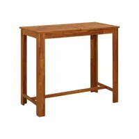 table de bar table haute  table de cuisine bois d'acacia massif 120 x 60 x 105 cm meuble pro frco94859