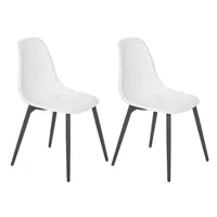 lot de 2 chaises de jardin en aluminium et résine coloris blanc malte - jardiline