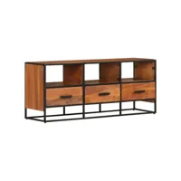 meuble tv  banc tv armoire de rangement 110x30x45 cm bois d'acacia massif meuble pro frco77042