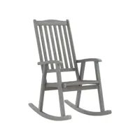 vidaxl chaise à bascule avec coussins gris bois d'acacia massif 3064216