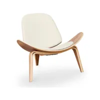 fauteuil design - fauteuil scandinave - revêtement en similicuir - lucy ivoire