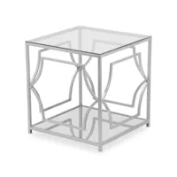 paris prix - table basse carrée design facta 50cm argent