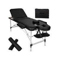 tectake table de massage portable pliante à 3 zones rouleaux de positionnement et le sac de transport compris 404634